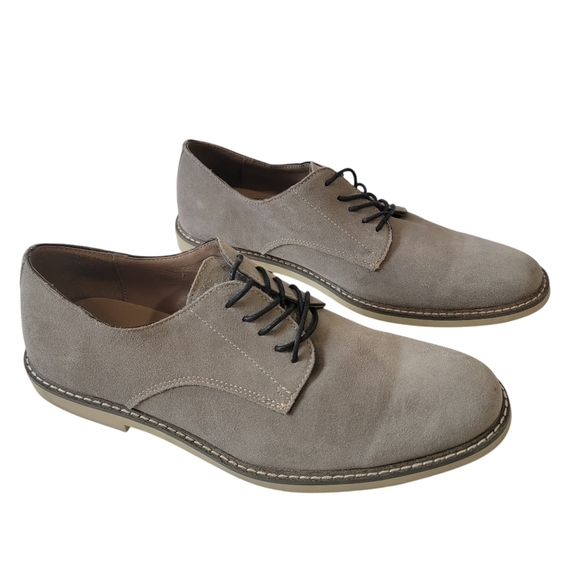 BANANA REPUBLIC Suede Oxford Men\'s Sz 12 Gray Lace-Up Business Casual Minimalist main image 10